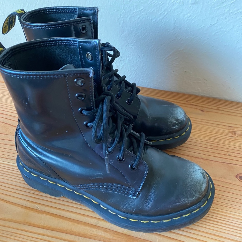 Silver Arcadia Doc Marten Black Boots 6